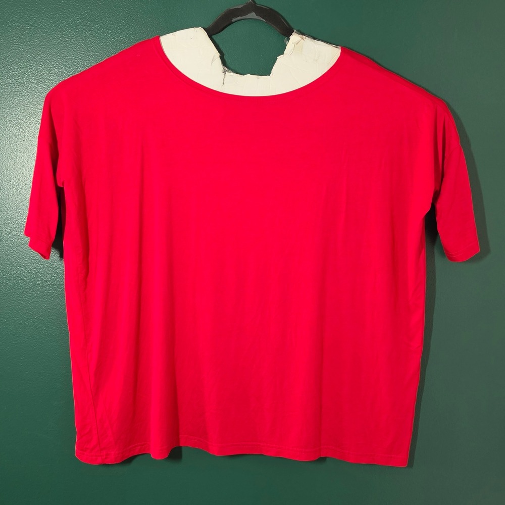 PIKC 1988 Womens Red Boxy Oversized Short Sleeve T-Shirt Size Medium Casual Tee